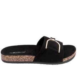 Pantofole Tara Black con suola in sughero nero