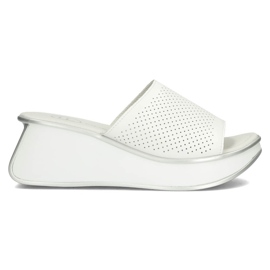 Ciabatte in pelle Filippo DK3614 / 22 Wh bianche bianco