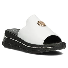 Ciabatte in pelle Filippo DK3872 / 22 Wh bianche bianca