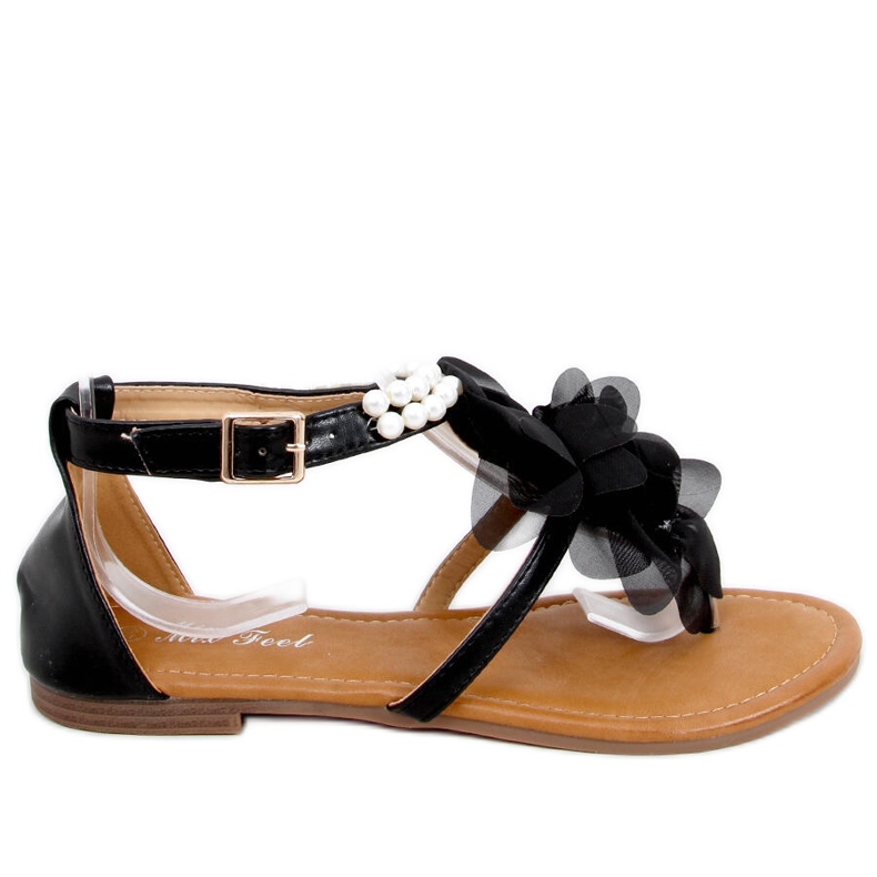 Sandali con perle Debby Black nero