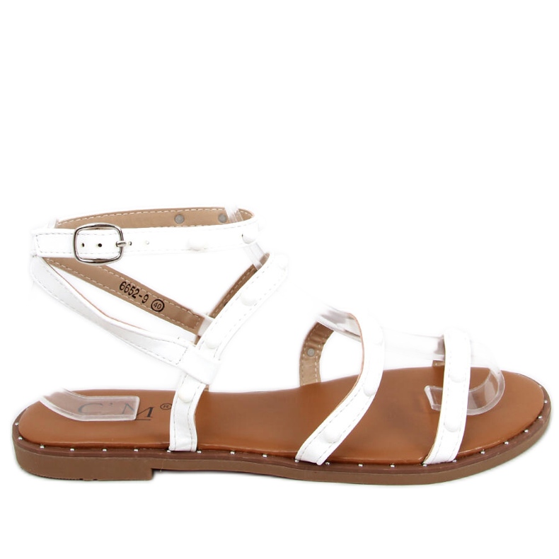 Sandali gladiatore bianco nocciola bianca