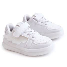 PA1 Scarpe Sportive Bambini In Pelle Con Velcro White Angel bianco