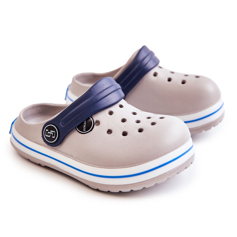 Comode pantofole per bambini Kroks Grey Colly grigio
