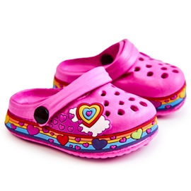 Ciabatte in schiuma per bambini Kroks Fuchsia Charie rosa
