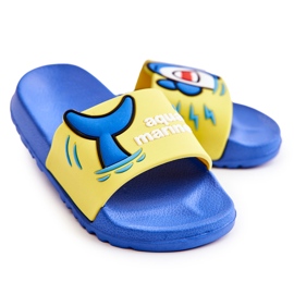 Pantofole Sharky Giallo-Blu per Bambini Leggere