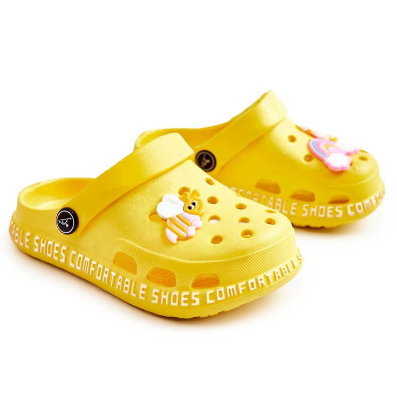 Ciabatte per bambini con cavallo leggero con decorazione Bertis gialla giallo