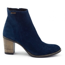 Olivier Sara Stivali blu navy con tacco alto