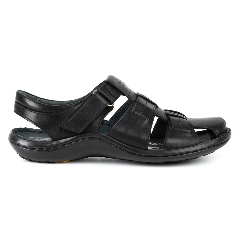 Kampol Sandali da uomo in pelle 220KAM neri nero