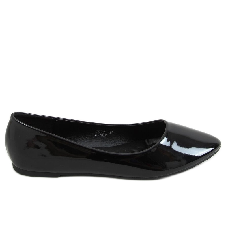 Ballerine laccate lisce nere CC201 Nero II Qualità