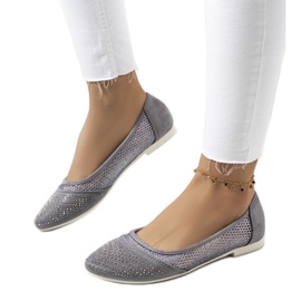 Ballerine grigie con fondina in zirconi argento grigio