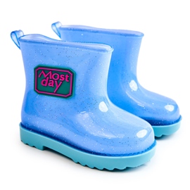 Stivali da pioggia blu per bambini in broccato