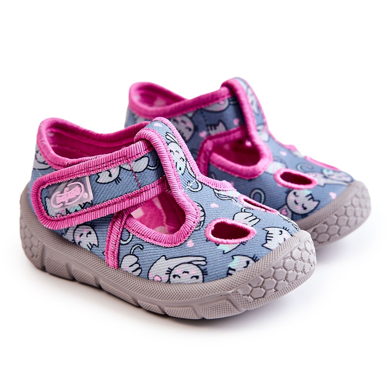 BEFADO S.A. Scarpe Ciabatte Befado Cats 533P014 Blu-Rosa