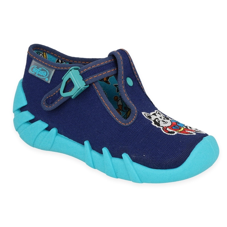 Slifori per bambini di Befado 110p440 blu navy con cane