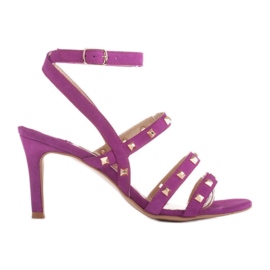 Marco Shoes Sandali in camoscio con borchie decorative viola rosa