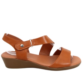 Sandali con zeppa bassa Shara Camel marrone