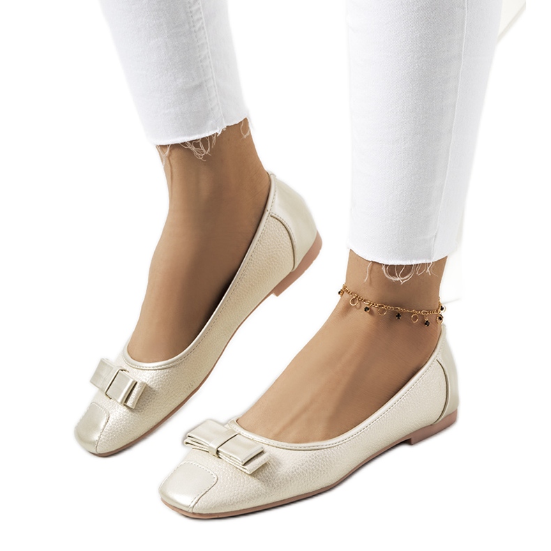 Le scintillanti ballerine dorate di Rikke beige
