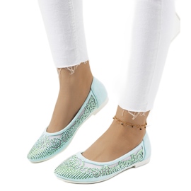 Ballerine verdi con ornamenti Astrid traforati verde
