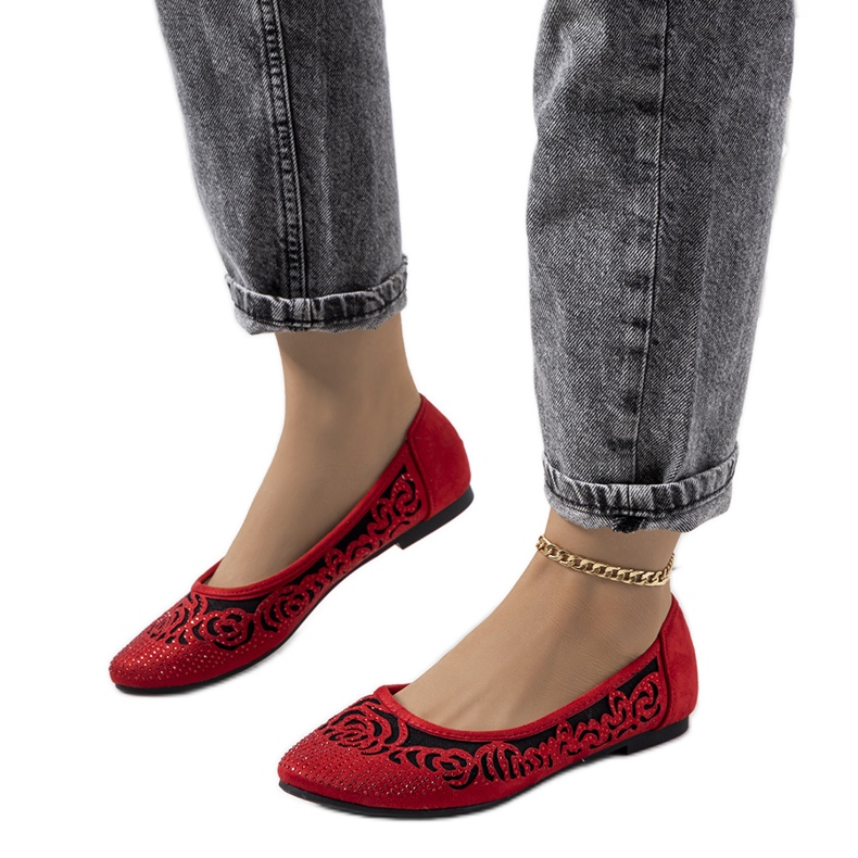 Ballerine traforate Astrid rosse rosso