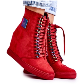 Sneakers da Donna Lu Boo Con Catene Suede Multi-Red Monica rosso