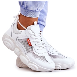 Sneakers Da Donna Scarpe Sportive Con Maglia Sallis Bianca bianco
