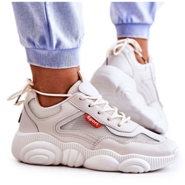Sneakers Da Donna Scarpe Sportive Con Maglia Sallis Beige