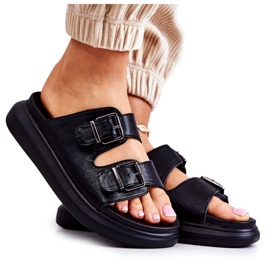 Ciabatte Da Donna In Pelle Con Fibbia La.Fi Black Nariss nero