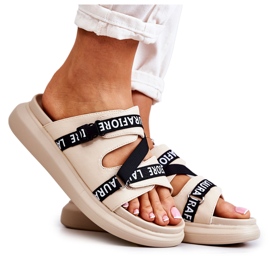 Pantofole in pelle da donna alla moda La.Fi Beige Menifis nero