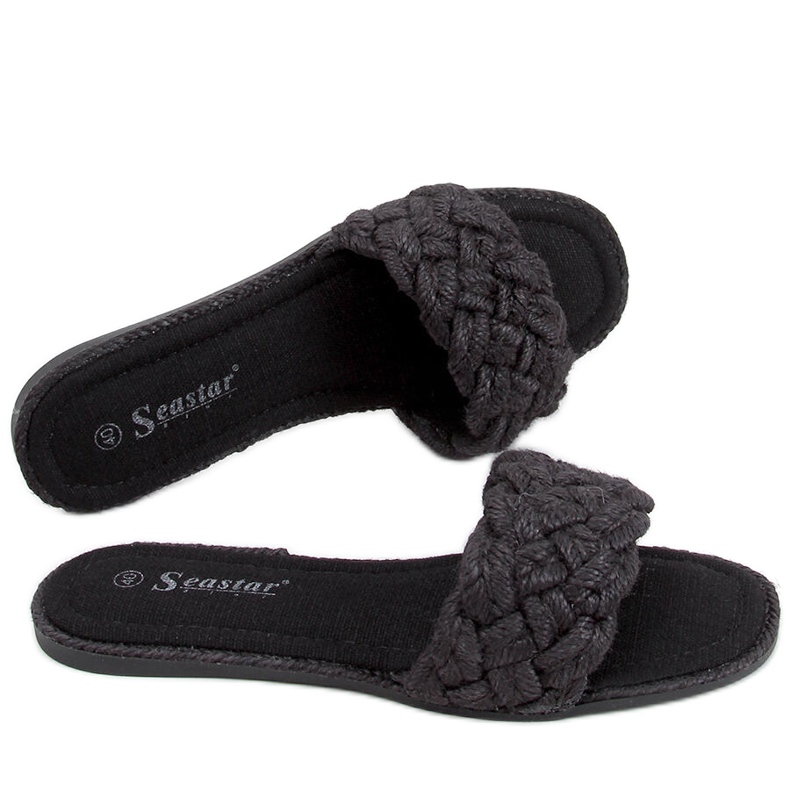 Ciabatte da donna stringate Erika nere nero