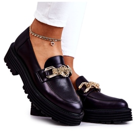 Scarpe Brogue da Donna Pelle Dorata Decorazione Laura Messi 2383 Nera nero