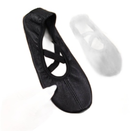 Ballerine in pelle con elastici neri Nazo nero