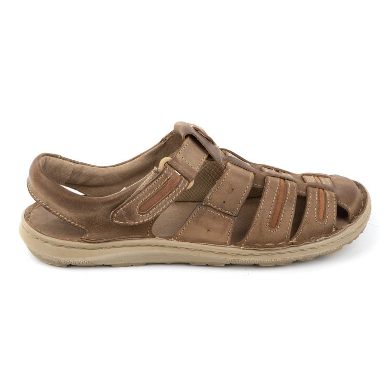 Olivier Sandali estivi da uomo in pelle 230MA beige