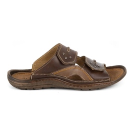 Olivier Ciabatte da uomo in pelle 335GT marrone