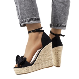 Espadrillas nere sulla zeppa Terrace nero