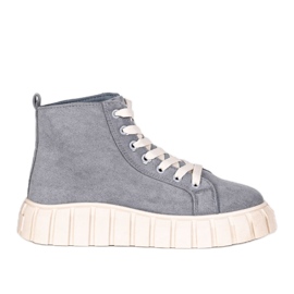 Sneakers blu sulla piattaforma Christal grigio