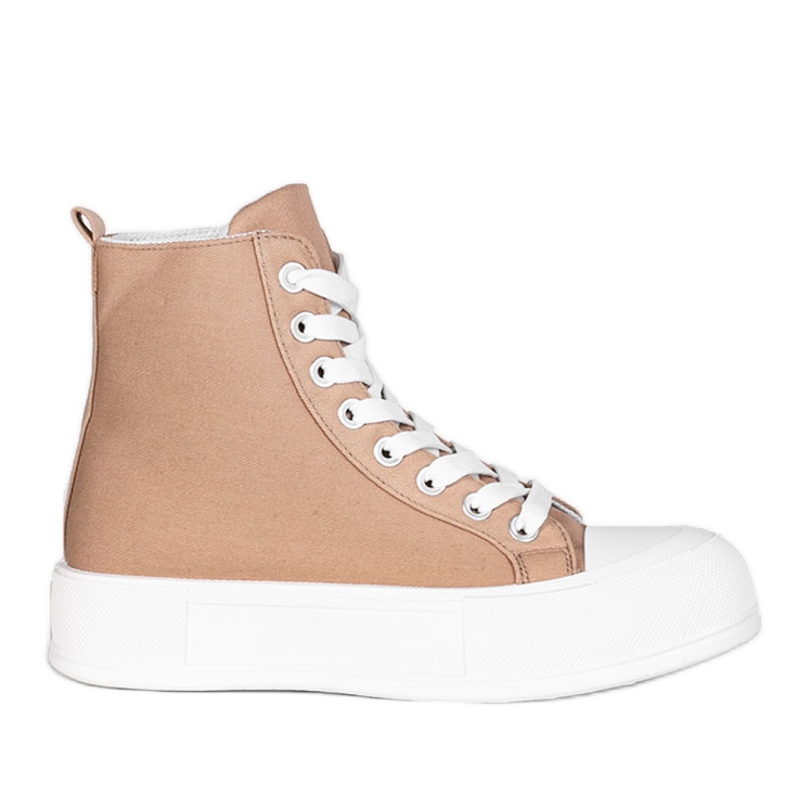 Sneakers marroni su suole alte Natasha beige