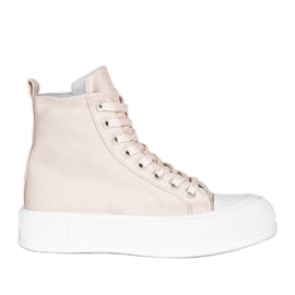 Sneakers beige su suole alte Natasha