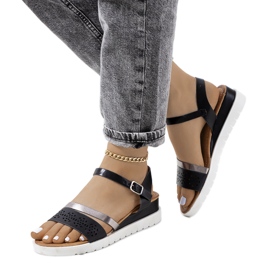 Sandali neri da donna Cubbine nero argento