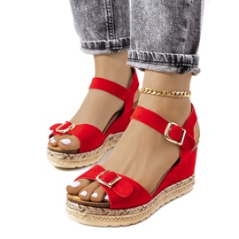 Espadrillas rosse sulla zeppa di Lilley rosso