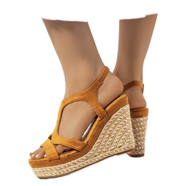 Espadrillas marroni su zeppa di cedro marrone