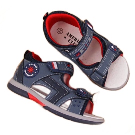 Sandali con velcro American Club Jr AM825A blu navy