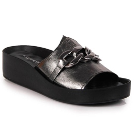 Ciabatte in pelle con catena T.Sokolski W SCA161 argento