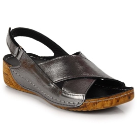 Sandali con zeppa in pelle T.Sokolski W SCA164A argento