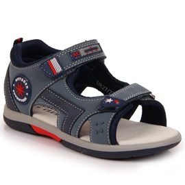 Sandali con velcro American Club Jr AM891B blu navy