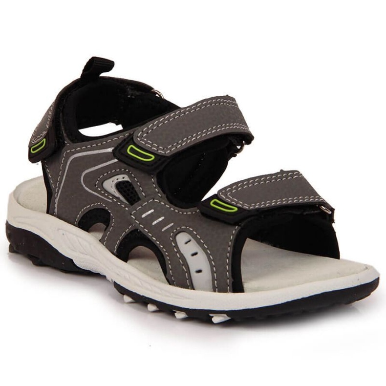 Sandali con velcro Amyerican Club Jr. AM893B grigio