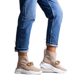Sneakers marroni con catena Taryn beige