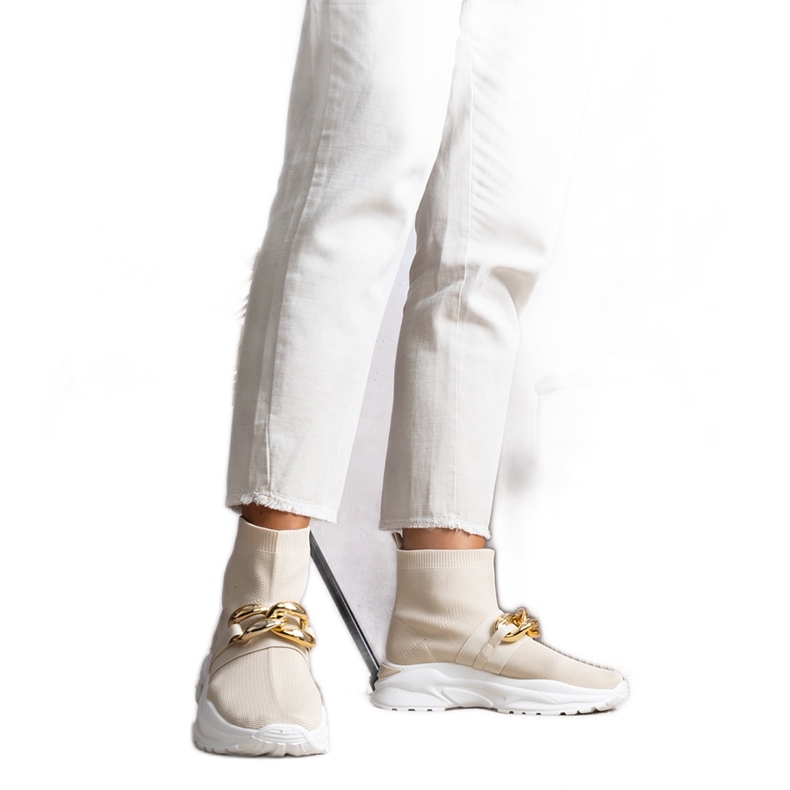 Sneakers beige con catena Taryn