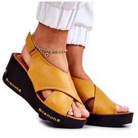 Vinceza Sandali Da Donna Con Velcro Giallo Stupore