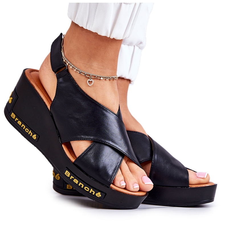 Vinceza Sandali Da Donna Con Velcro Nero Stupore