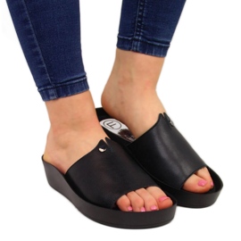 Ciabatte con plateau in pelle Filippo W PAW199A nere nero