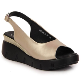 Sandali in pelle con zeppa Filippo W PAW360B dorato d'oro